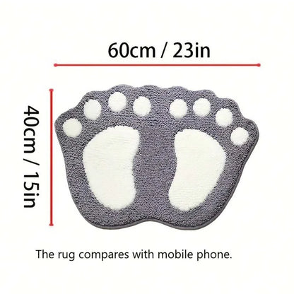 Footprint Memory Foam Bath Mat, Non-Slip Absorbent Microfiber Rug for Bathroom, Toilet Floor and Doorway, Pink - product view 1