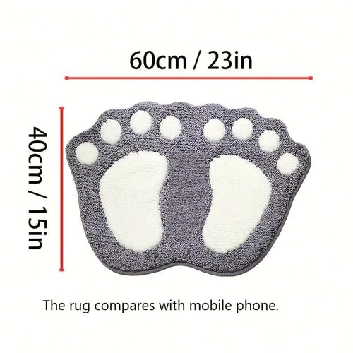 Footprint Memory Foam Bath Mat, Non-Slip Absorbent Microfiber Rug for Bathroom, Toilet Floor and Doorway, Pink - product view 1