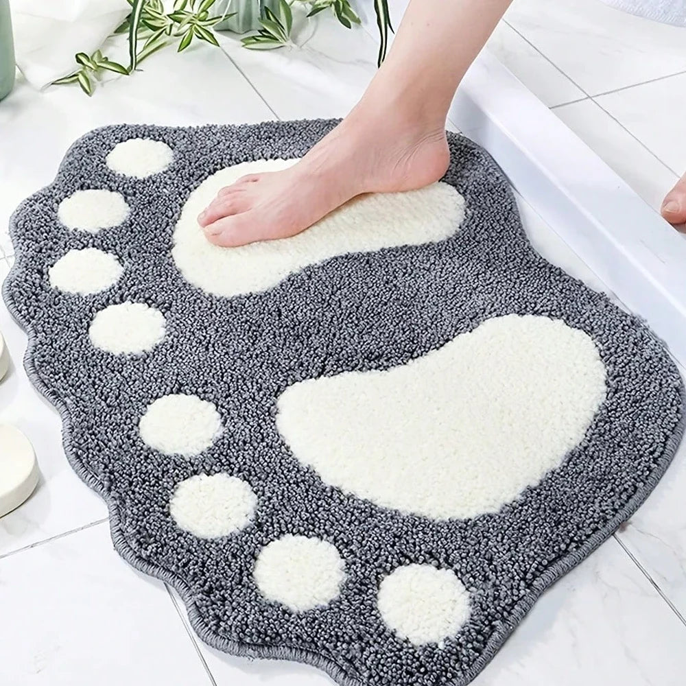 Footprint Memory Foam Bath Mat, Non-Slip Absorbent Microfiber Rug for Bathroom, Toilet Floor and Doorway, Pink - product view 2