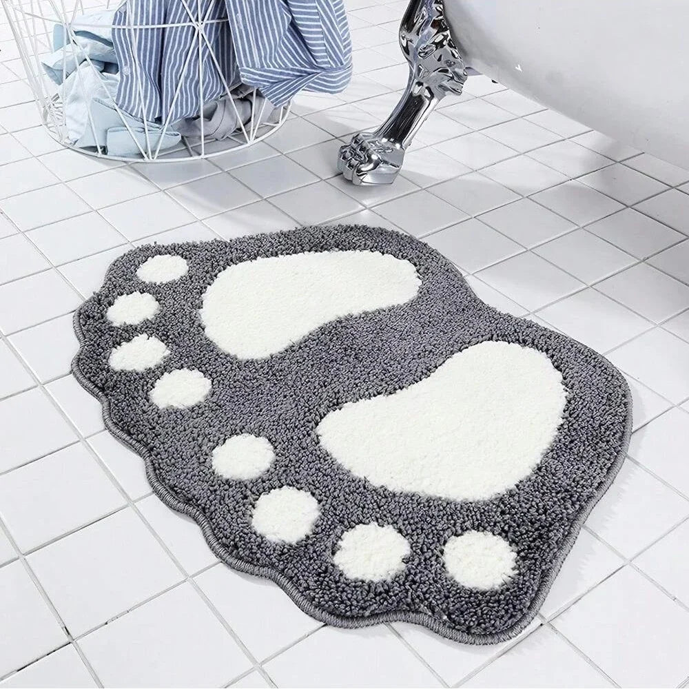 Footprint Memory Foam Bath Mat, Non-Slip Absorbent Microfiber Rug for Bathroom, Toilet Floor and Doorway, Pink - product view 4