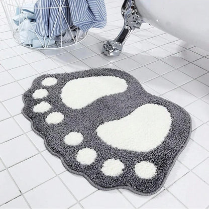 Footprint Memory Foam Bath Mat, Non-Slip Absorbent Microfiber Rug for Bathroom, Toilet Floor and Doorway, Pink - product view 4