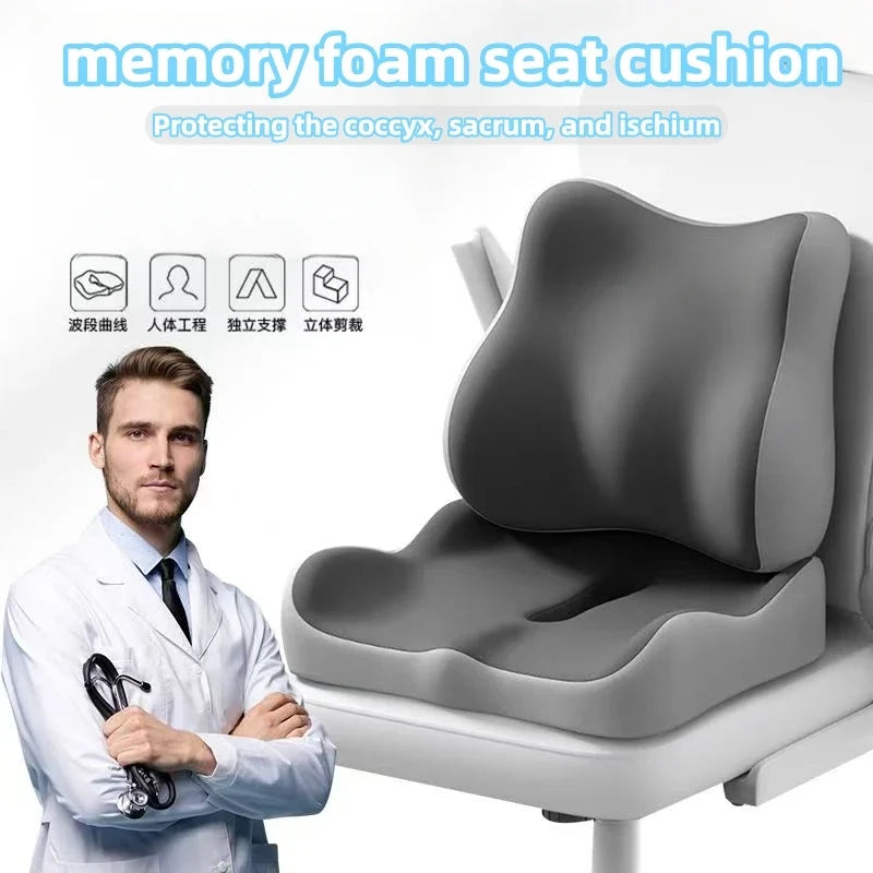 Memory Foam Chair Cushion, Breathable Polyester Cover, Ergonomic Seat Support for Office Chairs, Student Stools and Car Seats - product view 2