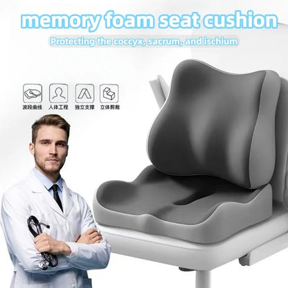 Memory Foam Chair Cushion, Breathable Polyester Cover, Ergonomic Seat Support for Office Chairs, Student Stools and Car Seats - product view 2