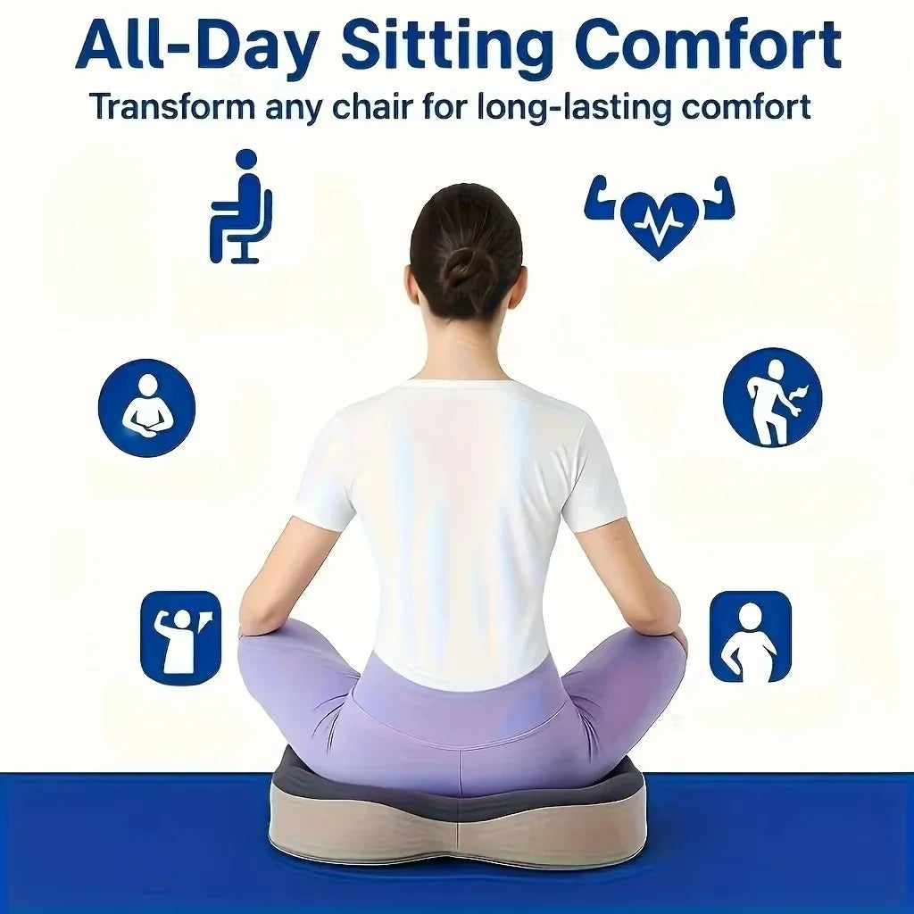 Memory Foam Chair Cushion, Breathable Polyester Cover, Ergonomic Seat Support for Office Chairs, Student Stools and Car Seats - product view 4