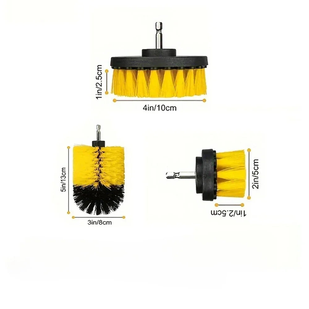 Electric Drill Brush Set, High-Density Nylon Bristles, 3 or 7 Pieces for Carpet, Glass, Wheels, Floors and Bathrooms - product view 1