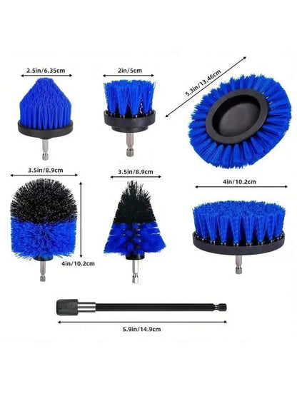 Electric Drill Brush Set, High-Density Nylon Bristles, 3 or 7 Pieces for Carpet, Glass, Wheels, Floors and Bathrooms - product view 3