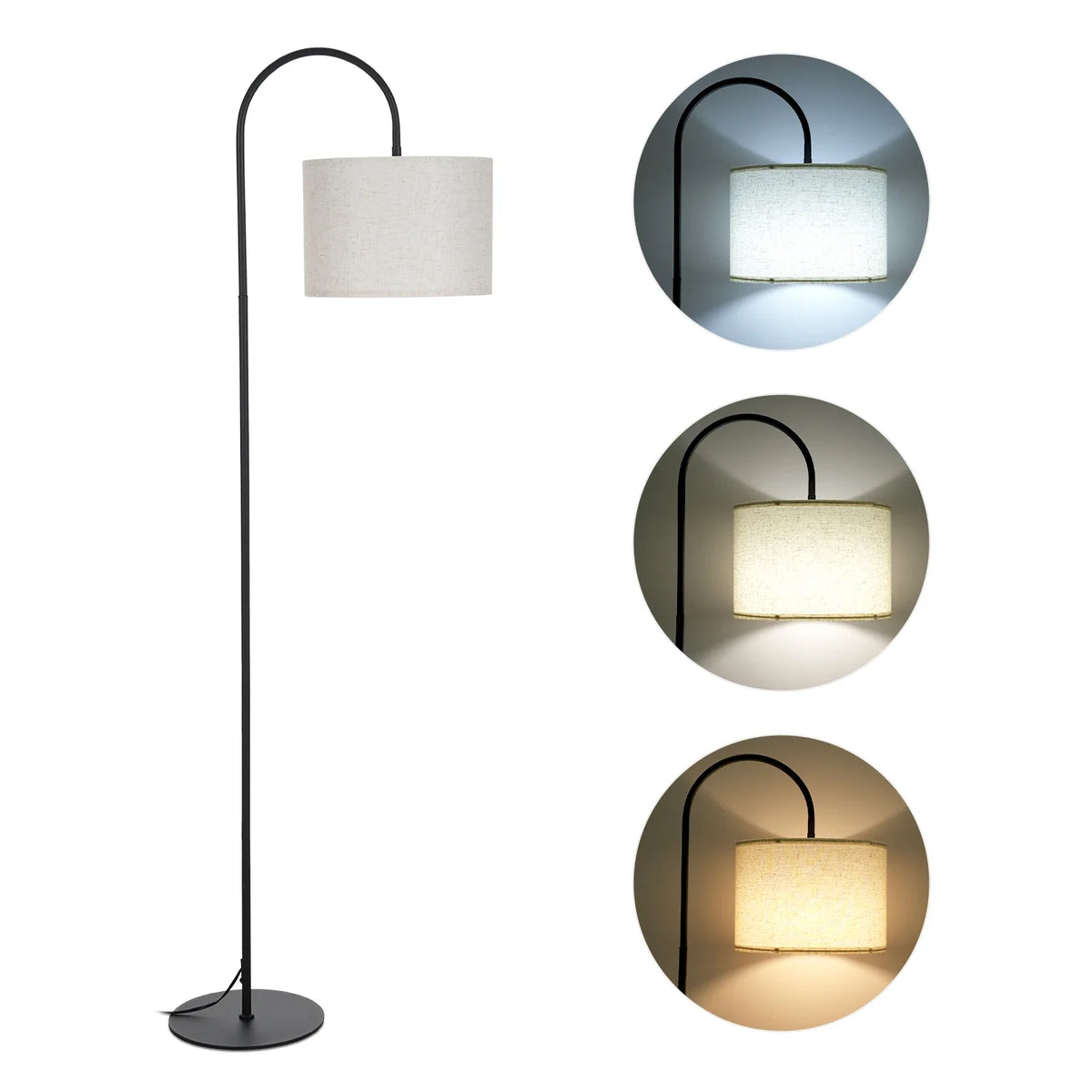Fabric Floor Lamp, Assembly Design, Solar Power Source, Multicolor Finish for Living Rooms and Bedrooms - product view 1