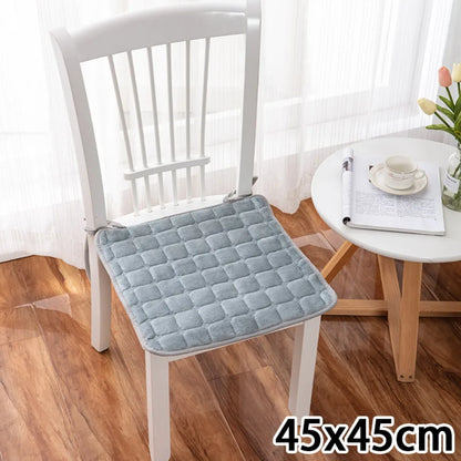 Memory Seat Cushion with Ties, Solid Polyester-Cotton Chair Pad with Cotton Filling, 40x40cm or 45x45cm - product view 6