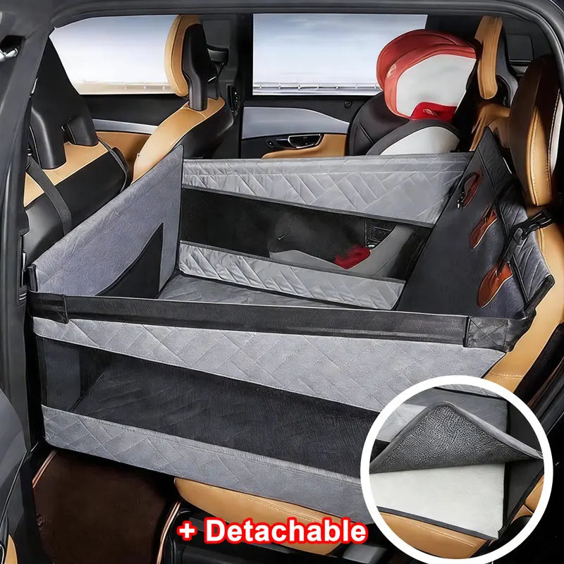 Waterproof Dog Car Hammock, Nylon Back Seat Extender with Mesh Pocket, Breathable Non-Slip Cover in 2 Sizes - product view 2