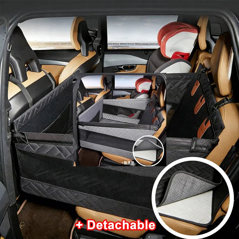 Waterproof Dog Car Hammock, Nylon Back Seat Extender with Mesh Pocket, Breathable Non-Slip Cover in 2 Sizes - product view 3