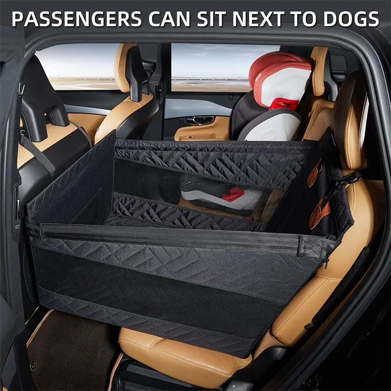Waterproof Dog Car Hammock, Nylon Back Seat Extender with Mesh Pocket, Breathable Non-Slip Cover in 2 Sizes - product view 4