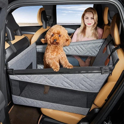 Waterproof Dog Car Hammock, Nylon Back Seat Extender with Mesh Pocket, Breathable Non-Slip Cover in 2 Sizes - product view 5