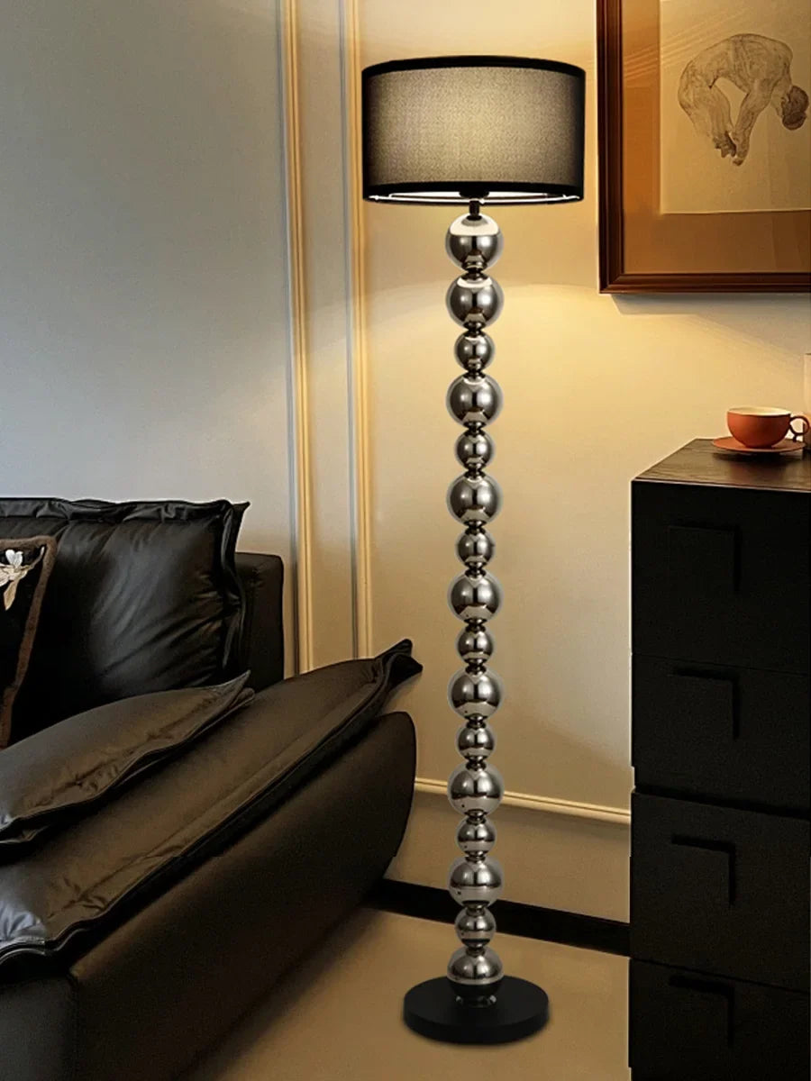 Modern LED Floor Lamp, Touch Switch, E27 Bulb Included, Three Color Temperatures, AC Powered, Black Metal Design - product view 3