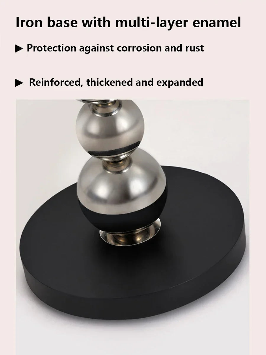Modern LED Floor Lamp, Touch Switch, E27 Bulb Included, Three Color Temperatures, AC Powered, Black Metal Design - product view 6