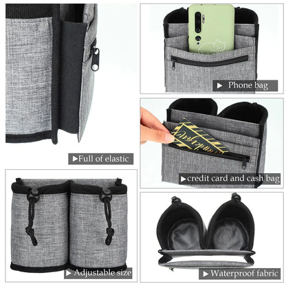 Luggage Cup Holder, Foldable Nylon Suitcase Drink Carrier with Non-Slip Silicone Detail for Hands-Free Travel - product view 4
