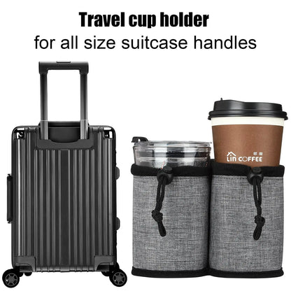 Luggage Cup Holder, Foldable Nylon Suitcase Drink Carrier with Non-Slip Silicone Detail for Hands-Free Travel - product view 5