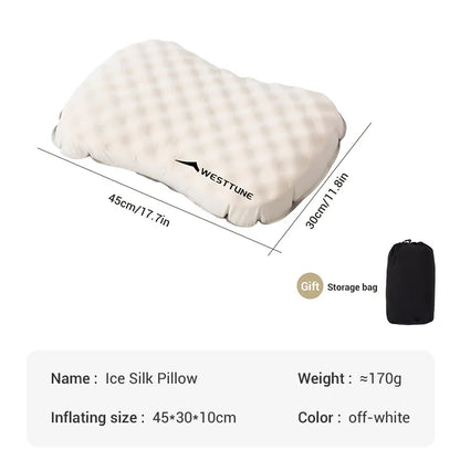 Inflatable Travel Pillow, Adjustable Air Volume, Breathable Honeycomb Support, Lightweight 170 g Design for Camping and Travel - product view 1