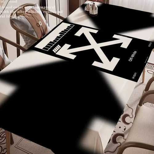 Waterproof Rectangular Printed Polyester Tablecloth, Oil-Resistant Surface Protection, Foldable Mantel Decor for Home and Events - product view 1
