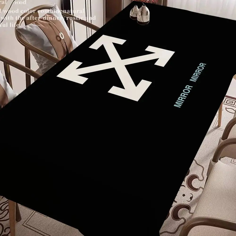 Waterproof Rectangular Printed Polyester Tablecloth, Oil-Resistant Surface Protection, Foldable Mantel Decor for Home and Events - product view 2