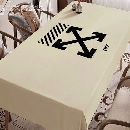 Waterproof Rectangular Printed Polyester Tablecloth, Oil-Resistant Surface Protection, Foldable Mantel Decor for Home and Events - product view 6