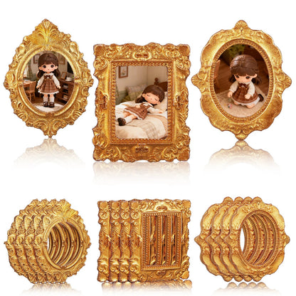 15-Piece Acrylic Mini Photo Frame Set, Round Modern Decorative Frames, 4x3cm Resin-Style Dollhouse and Craft Décor - product view 2
