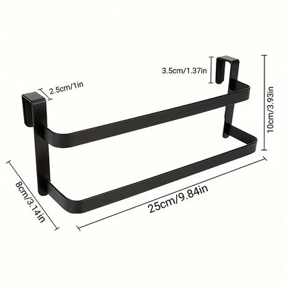 Over Door Drying Rack, Stainless Steel Double-Rod Towel Holder, Assembly Design for Space-Saving Kitchen and Bathroom Storage - product view 1