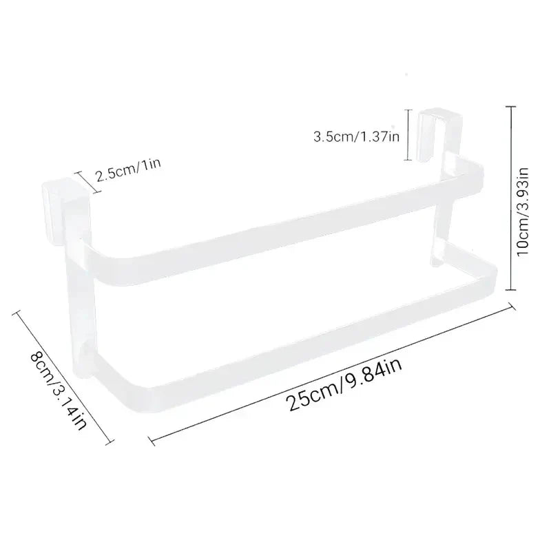 Over Door Drying Rack, Stainless Steel Double-Rod Towel Holder, Assembly Design for Space-Saving Kitchen and Bathroom Storage - product view 2