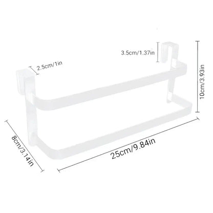 Over Door Drying Rack, Stainless Steel Double-Rod Towel Holder, Assembly Design for Space-Saving Kitchen and Bathroom Storage - product view 2