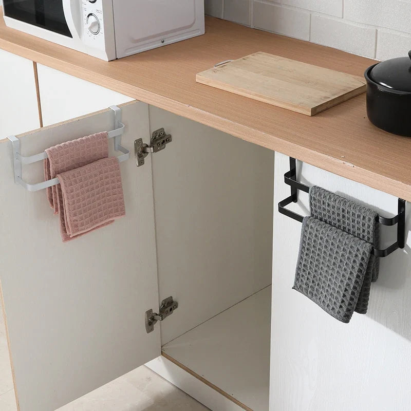 Over Door Drying Rack, Stainless Steel Double-Rod Towel Holder, Assembly Design for Space-Saving Kitchen and Bathroom Storage - product view 4
