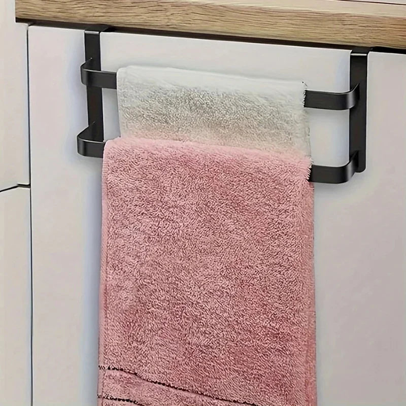 Over Door Drying Rack, Stainless Steel Double-Rod Towel Holder, Assembly Design for Space-Saving Kitchen and Bathroom Storage - product view 5