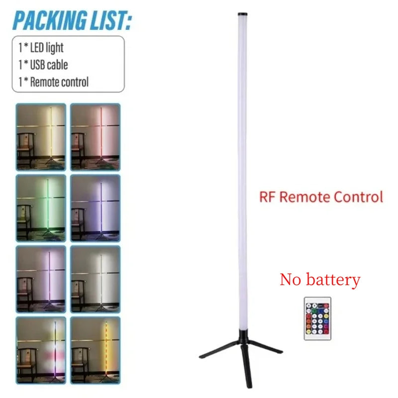 RGB LED Floor Lamp, 16 Million Colors, Music-Sync Mood Light, Stepless Dimming, Remote or App Control for Bedroom - product view 1