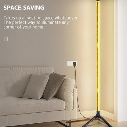 RGB LED Floor Lamp, 16 Million Colors, Music-Sync Mood Light, Stepless Dimming, Remote or App Control for Bedroom - product view 3