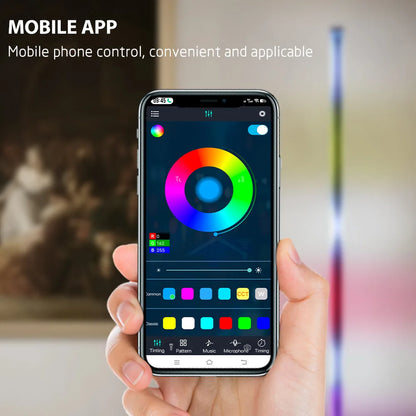 RGB LED Floor Lamp, 16 Million Colors, Music-Sync Mood Light, Stepless Dimming, Remote or App Control for Bedroom - product view 4