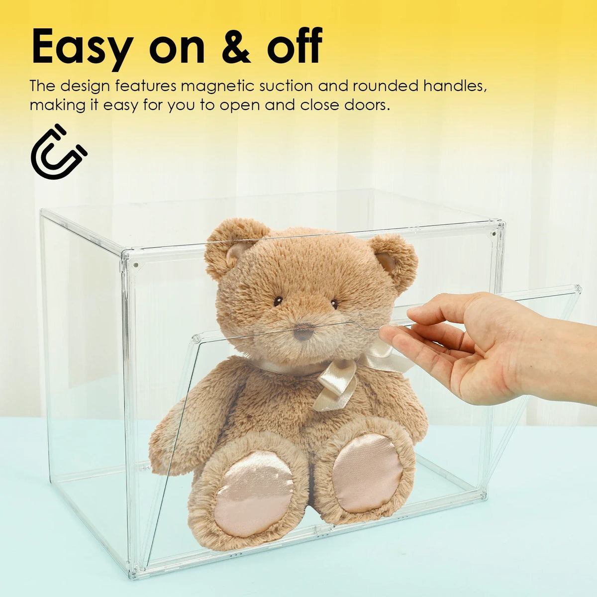Transparent Ornament Storage Box, Stackable Plastic Display Case, Dustproof Reusable Organizer, 40×25×30cm for Collectibles - product view 4