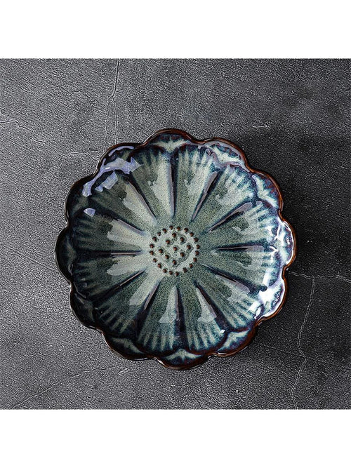 Ceramic Petal-Shaped Jewelry Tray, Stackable Japan-Style Trinket Dish for Rings, Accessories and Tabletop Décor - product view 1