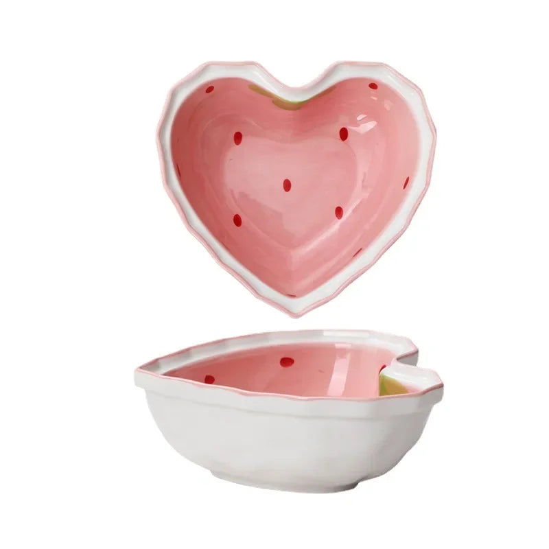Strawberry Ceramic Ramen Bowl, 400 mL Floral On-Glazed Bowl for Noodles, Snacks and Everyday Tableware - product view 1