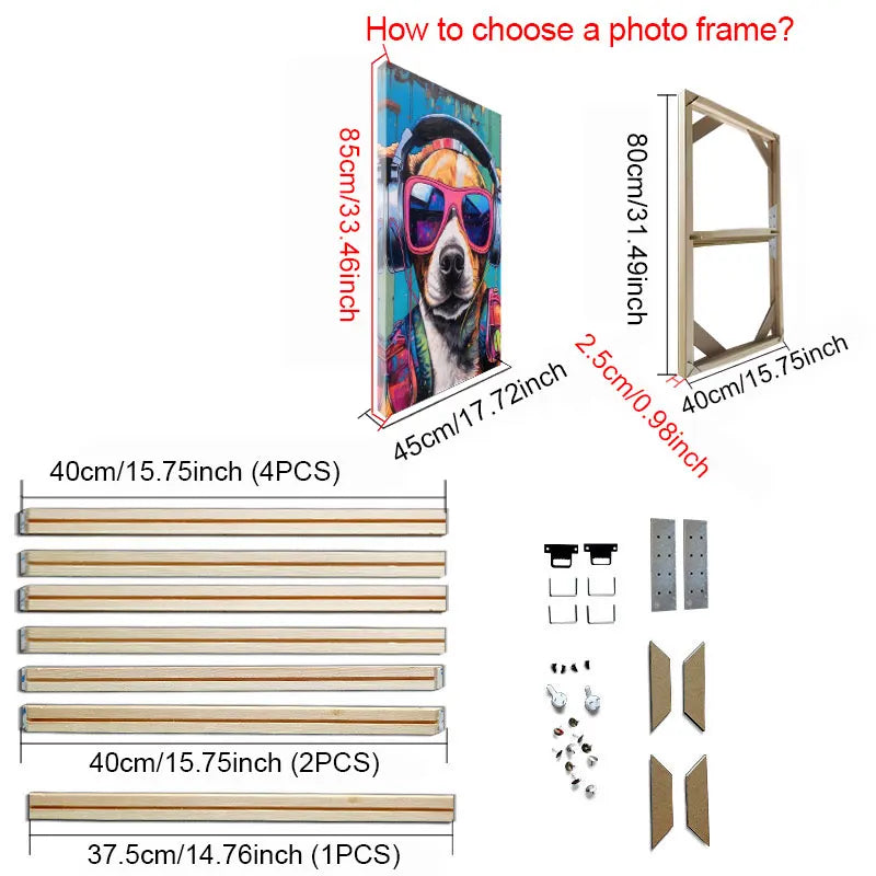 DIY Wooden Picture Frame Kit, Modern Rectangle Canvas Frame for Wall Art, Multiple Sizes for Posters and Home Décor - product view 4