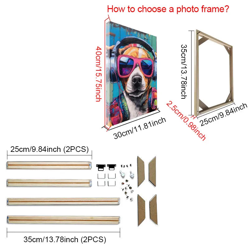 DIY Wooden Picture Frame Kit, Modern Rectangle Canvas Frame for Wall Art, Multiple Sizes for Posters and Home Décor - product view 6