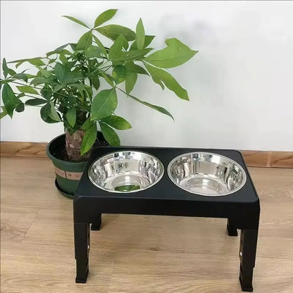 Elevated Dog Bowl Stand, Adjustable Raised Feeder with Double Stainless Steel Bowls, Sizes for Small, Medium and Large Dogs - product view 5