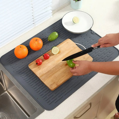 Silicone Dish Drying Mat, Heat-Resistant Non-Slip Rectangle Kitchen Sink Mat in 40x30, 45x40 or 58x45 cm - product view 4