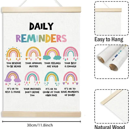 Magnetic Poster Hanger Frame, Pine Wood Rectangle Display for Prints, Photos and Maps, 21cm to 50cm Modern Size Options - product view 6