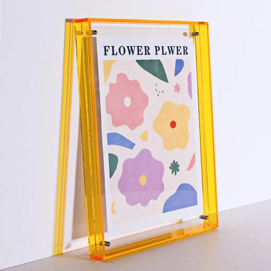 Acrylic Floating Photo Frame, Modern Translucent Wall or Tabletop Display, Multiple Sizes and Colors for Home Decor - product view 1