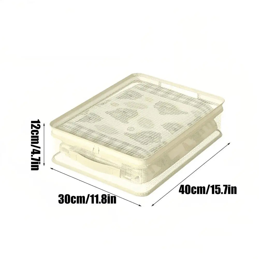 Foldable Quilt Storage Bag, 40 × 30 × 12 cm Stackable Polyester Organizer with Clear Window, Zipper and Carry Handles - product view 1