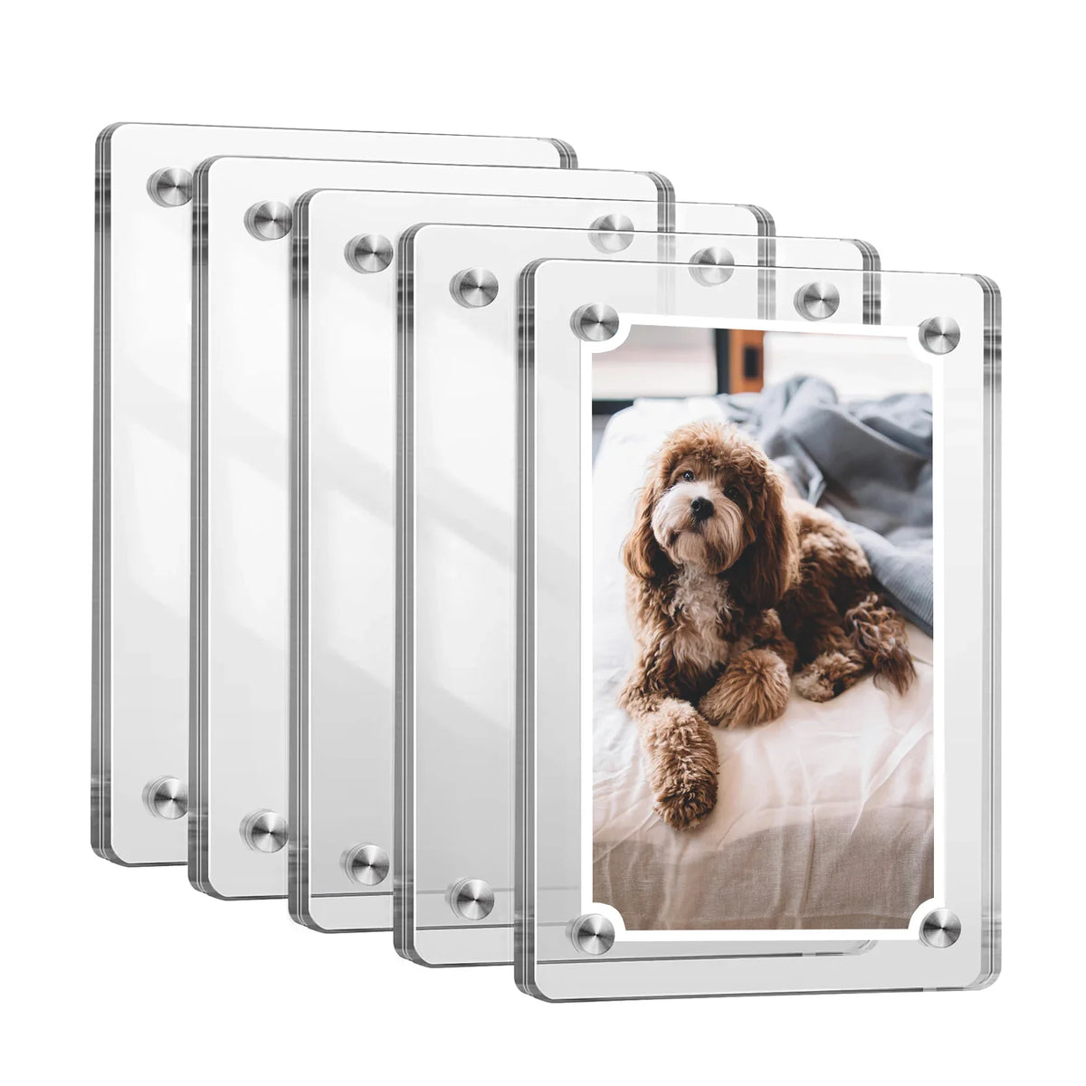 Magnetic Poster Frame, Clear Acrylic Double-Sided Rectangle Photo Display for Fridge and Home Décor, 2 to 10 Pack Options - product view 2