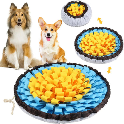 Snuffle Mat for Dogs, Interactive Fleece Foraging Puzzle for Slow Eating, Adjustable Drawstring, Color Options for Home or Travel - product view 3