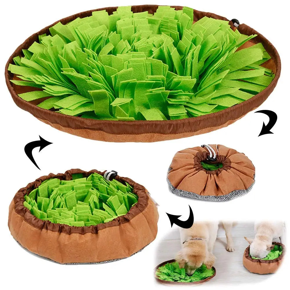 Snuffle Mat for Dogs, Interactive Fleece Foraging Puzzle for Slow Eating, Adjustable Drawstring, Color Options for Home or Travel - product view 4