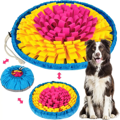 Snuffle Mat for Dogs, Interactive Fleece Foraging Puzzle for Slow Eating, Adjustable Drawstring, Color Options for Home or Travel - product view 6