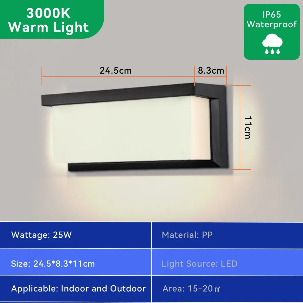 Modern LED Wall Sconce, AC Wall-Mount Lamp with ABS Body, 240V, Warm or Cool White, 1-Piece or 3-Piece Set - product view 1