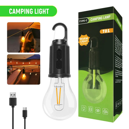 Rechargeable Camping LED Lantern, 3 Brightness Modes, IP65 Waterproof ABS Tent Light with Hook, 1, 2 or 4-Pack - product view 1