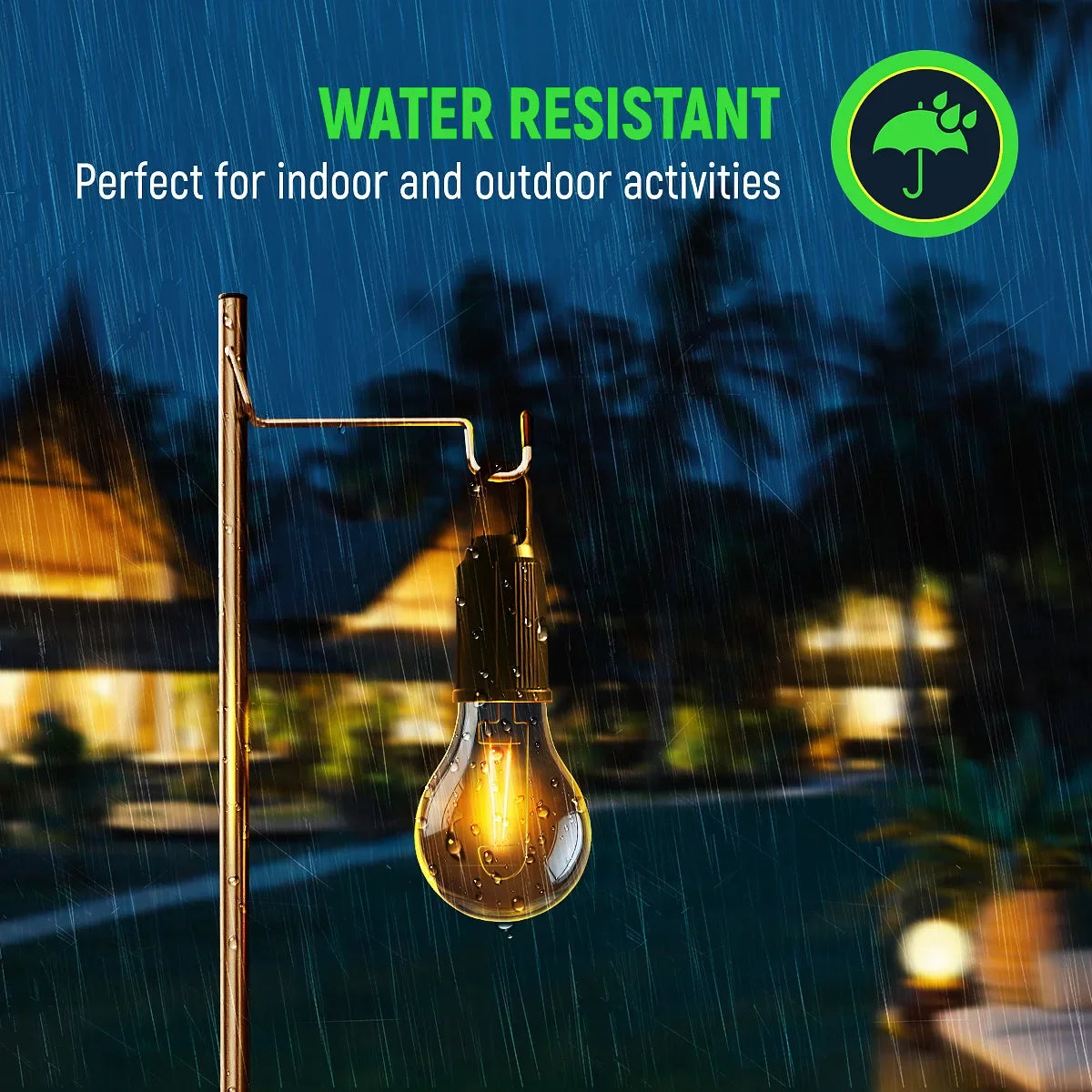 Rechargeable Camping LED Lantern, 3 Brightness Modes, IP65 Waterproof ABS Tent Light with Hook, 1, 2 or 4-Pack - product view 5